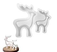 MOLZINY 2 Piezas moldes de silicona de alce moldes de silicona para Navidad moldes de silicona con animales navideños moldes de yeso para fundir alces moldes de velas de silicona