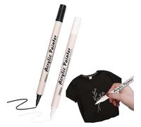 MOLZINY 2 Piezas Rotuladores permanentes blancos y negro Bolígrafos acrílicos Rotulador Blanco Resistentes al Agua y de Secado Rápido para madera, metal, vidrio, tela, piedra, neumáticos