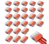 MOLZINY 26 Piezas Conectores Eléctricos Rápidos con Palanca Conectores Transparentes de Palanca para Empalmes de 2/3/4/5 Vías y Todo Tipo de Conductores Conectores Cables Eléctricos Reutilizables