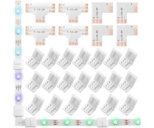 MOLZINY 28 piezas Conector 4 Pines Para Tira Led Rgb 10mm Ancho Conector Tira Led Rgb 4 Pin Conector Rápido Sin Soldadura Para Tiras Smd 5050 Adaptador Práctico Para Proyectos De Iluminación Led
