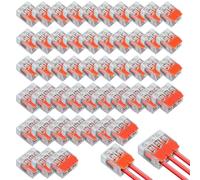 MOLZINY 50 Piezas Conectores Eléctricos Rapidos, 2 3 Vías Bloques de Terminales, Empalmes Cables Electricos, Bornes de Conexion Electrica, Conectores de Bloques de Terminales