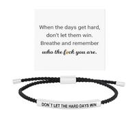 MOLZINY Pulsera unisex trenzada con texto en inglés «Don't Let The Hard Days Win» pulsera inspiradora para hombre y mujer
