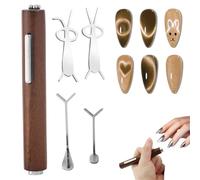 MOLZINY Set de Nailart de 5 piezas para Uñas Cat Eye Estilo Magnético Cat Eye Magnet Accesorios de Uñas con Lápiz de Imán, Accesorios para Diseño de Uñas y Salón de Uñas