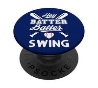 Mom Baseball Batter Batter Swing Hey Game Day Baseball Lover PopSockets PopGrip Adhesivo
