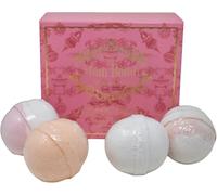 Mom Bomb Set de regalo de la colección Bath Bomb (4) con (1) besos de muérdago, (1) cacao con menta, (1) sueños junto al fuego y (1) manzanas calientes, fragancias vegetales, fabricado en los Estados