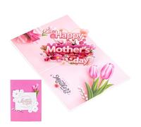 Mom Card - Holiday 3D Thoughtful - Standing Design Paper Card - For Wife Grandma Women Friends Holiday Birthday Party Celebration Event Display