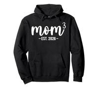 Mom Cubed EST 2026 Mom3 Mother of Three Boys Girls Sudadera con Capucha