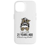 Mom Dad on 21 Year Old Son Daughters 21st Birthday Messy Bun Carcasa para iPhone 14
