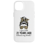 Mom Dad on 21 Year Old Son Daughters 21st Birthday Messy Bun Carcasa para iPhone 14 Plus