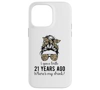 Mom Dad on 21 Year Old Son Daughters 21st Birthday Messy Bun Carcasa para iPhone 14 Pro MAX