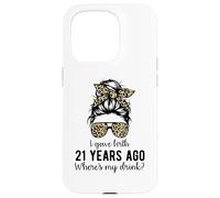 Mom Dad on 21 Year Old Son Daughters 21st Birthday Messy Bun Carcasa para iPhone 15 Pro