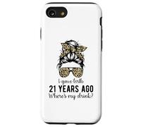 Mom Dad on 21 Year Old Son Daughters 21st Birthday Messy Bun Carcasa para iPhone SE (2020) / 7/8