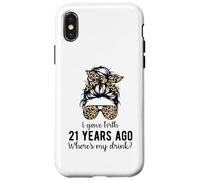 Mom Dad on 21 Year Old Son Daughters 21st Birthday Messy Bun Carcasa para iPhone X/XS
