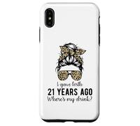 Mom Dad on 21 Year Old Son Daughters 21st Birthday Messy Bun Carcasa para iPhone XS MAX