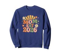 Mom EST 2026 Groovy Retro Daisy Flower New Mom Mother's Day Sudadera