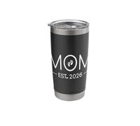 Mom Est 2026 Nueva Mamá Embarazo Madre Futura 2026 Día de la Madre Vaso térmico de acero inoxidable de doble pared