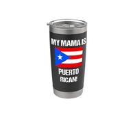 Mom Flags My Mama Is Puerto Rico Country Flag Vaso térmico de acero inoxidable de doble pared