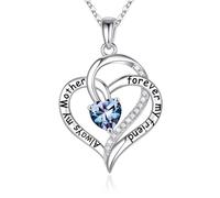 Mom Gifts Mom Birthstone Necklaces, Sterling Heart Pendant Birthstone Necklace for Mom, Sterling, Created Alexandrite