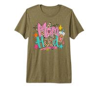 Mom Hood Retro Mama Life Colorful Mother Humor Camiseta Premium