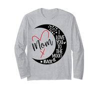 Mom I Love You to The Moon & Back Mommy I Love My Mother Day Manga Larga