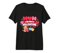 Mom Is My Valentine Cute Puppy Heart Día de San Valentín Camiseta Premium