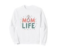 Mom Life: Celebración caprichosa del Caos de la Maternidad Sudadera, Unisex para Adultos, Blanco, XXL