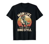 Mom Life Dino Style T Rex Dinosaurio Retro Sunset Mom Camiseta