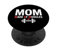 Mom Made of Muscles Strong Emotional Phrase Mama PopSockets PopGrip Adhesivo
