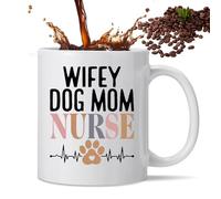 Mom Mug - Nurse Theme English Letter Pattern Drinkware, 350ML Mother's Day Coffee Cup for Women, Grandma, Wife, Lady, Birthday Gift, Cute Ceramic Mug for Home, Office, Tea, Coffee, Hot Drinks