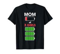 Mom of 3 Girls Funny Woman with Three 3 Daughter Christmas Camiseta