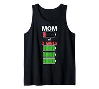 Mom of 3 Girls Funny Woman with Three 3 Daughter Christmas Camiseta sin Mangas
