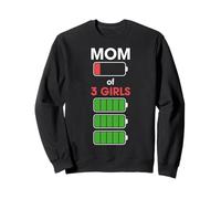 Mom of 3 Girls Funny Woman with Three 3 Daughter Christmas Sudadera
