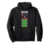 Mom of 3 Girls Funny Woman with Three 3 Daughter Christmas Sudadera con Capucha
