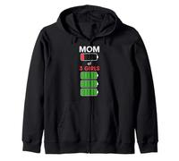 Mom of 3 Girls Funny Woman with Three 3 Daughter Christmas Sudadera con Capucha