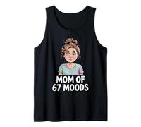 Mom of 67 Moods Funny Cartoon Expression Mom 67 Meme Camiseta sin Mangas