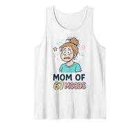 Mom of 67 Moods Funny Cartoon Expression Mom 67 Meme Camiseta sin Mangas