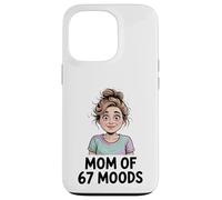 Mom of 67 Moods Funny Cartoon Expression Mom 67 Meme Carcasa para iPhone 13 Pro