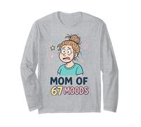Mom of 67 Moods Funny Cartoon Expression Mom 67 Meme Manga Larga