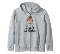 Mom of 67 Moods Funny Cartoon Expression Mom 67 Meme Sudadera con Capucha