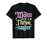 Mom of A Threenager 3rd Birthday Matching Family Party Camiseta