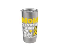 Mom of a Warrior Childhood Cancer Awareness Family Matching Vaso térmico de acero inoxidable de doble pared