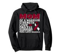 Mom of a Warrior Head and Neck Throat Cancer Awareness Sudadera con Capucha