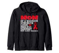 Mom of a Warrior Heart Disease Awareness Family Matching Sudadera con Capucha