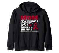 Mom of a Warrior Multiple Myeloma Awareness Family Matching Sudadera con Capucha
