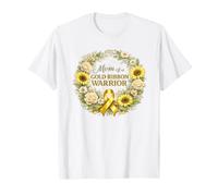 Mom of Golden Ribbon Warrior concienciación sobre el cáncer Camiseta