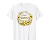 Mom of Golden Ribbon Warrior concienciación sobre el cáncer Camiseta gráfica económica