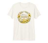 Mom of Golden Ribbon Warrior concienciación sobre el cáncer Camiseta Premium