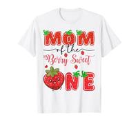 Mom Of The Berry Sweet One Fresa 1er Cumpleaños Camiseta