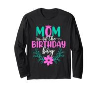 Mom of The Birthday Boy Cute Mom Mothers Day For Mommy Manga Larga