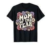 Mom of The Year Retro Floral Cute Mother's Day Vintage Camiseta